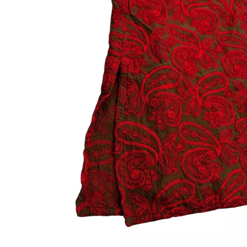 NOS Vintage Johnny Was Paisley Print Tunic Top Red Women’s S Y2K Bohemian Hippie - Picture 3 of 8